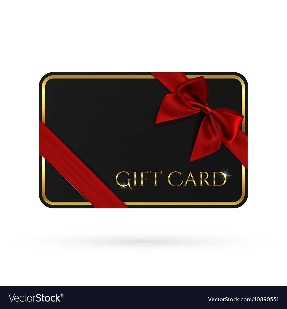 Black Gift Card Template With Red Ribbon And A Bow Pertaining To Gift Card Template Illustrator