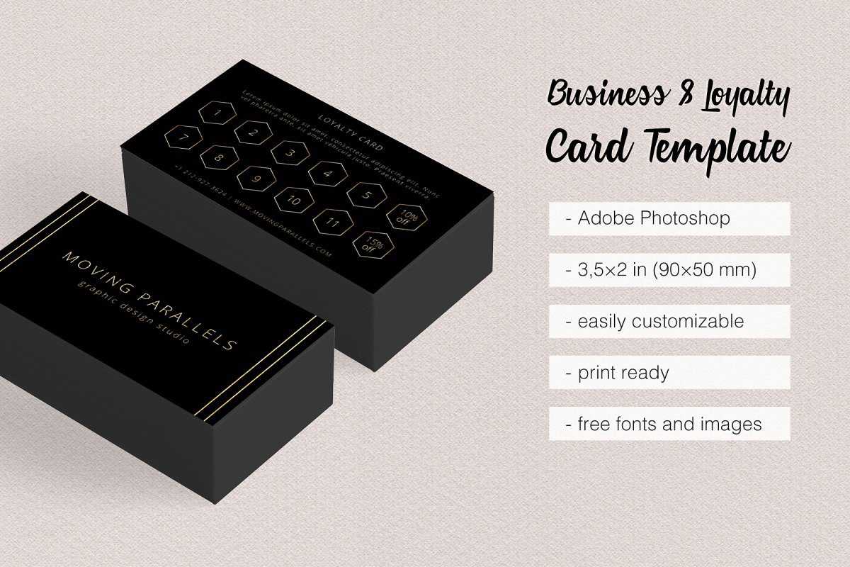 Black Gold Business & Loyalty Cardmoving Parallels On Pertaining To Loyalty Card Design Template