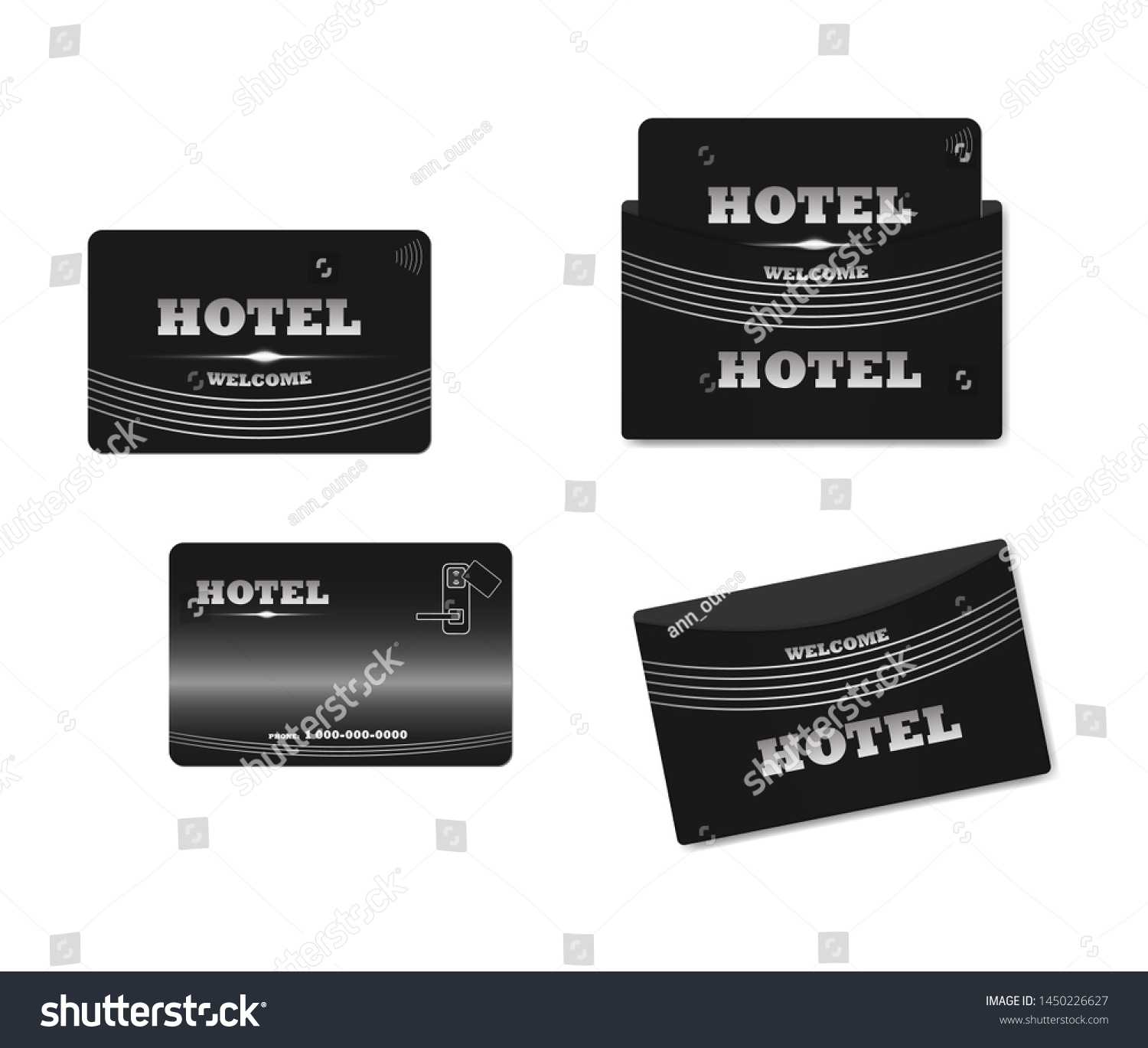 Black Hotel Rfid Key Card Keycard Stock Vector (Royalty Free Regarding Hotel Key Card Template