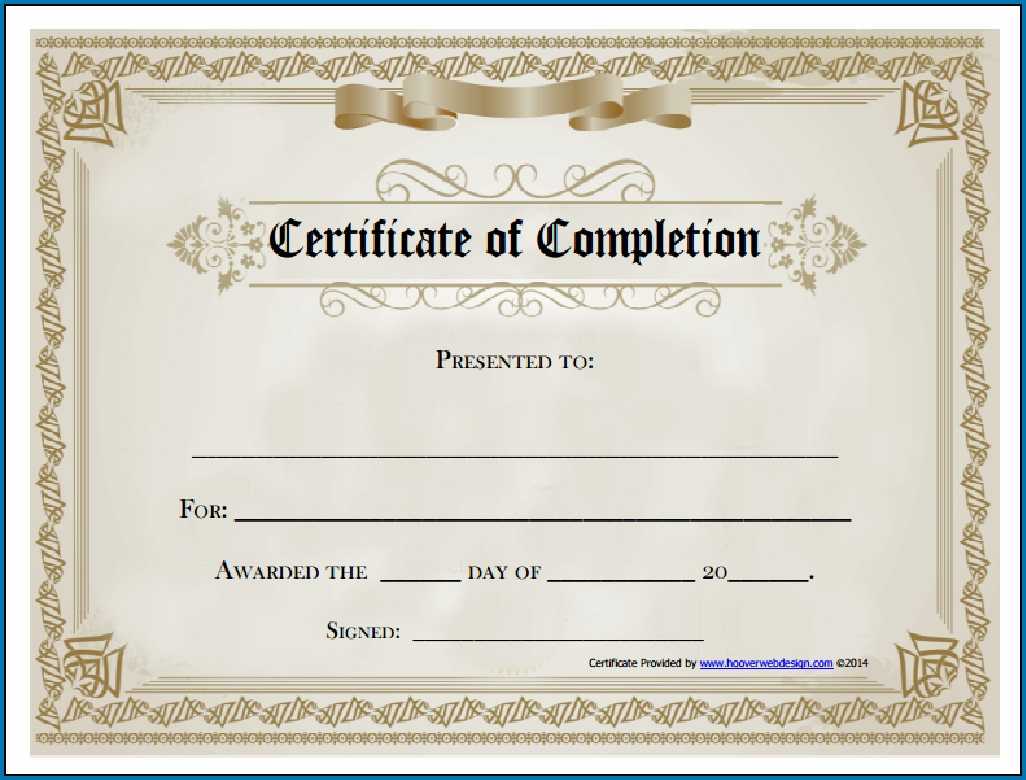 Blank Certificate Of Completion Template – Colona.rsd7 For In Powerpoint Award Certificate Template