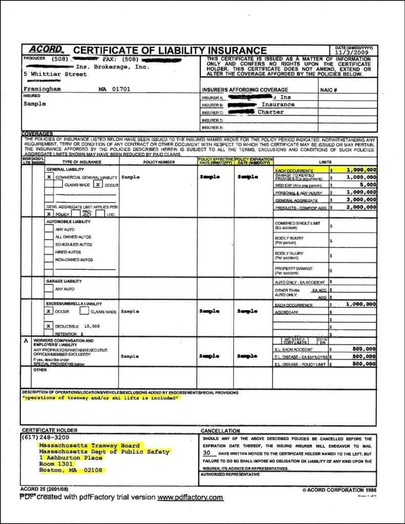 Blank Certificate Of Insurance Template Regarding Certificate Of Insurance Template