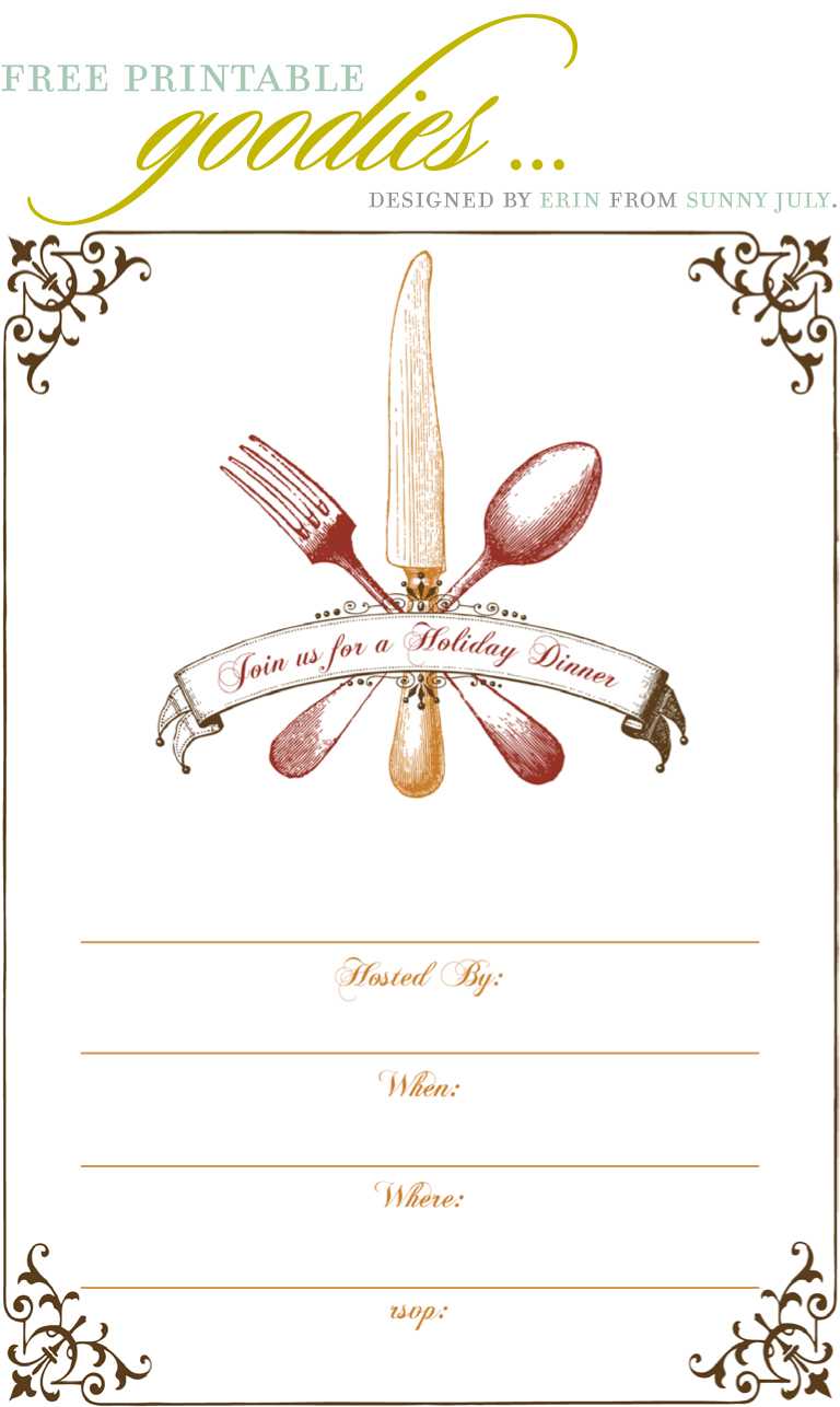 Blank Dinner Party Invitation Within Dinner Certificate Template Free