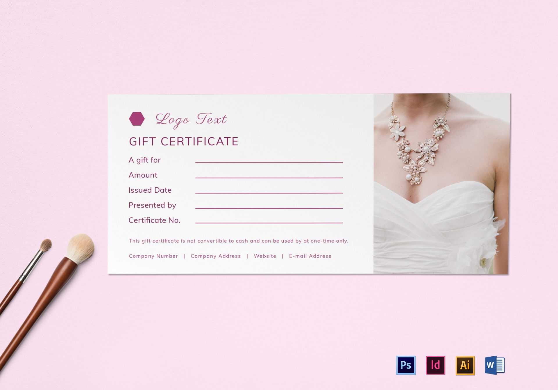 Blank Gift Certificate Template For Indesign Gift Certificate Template