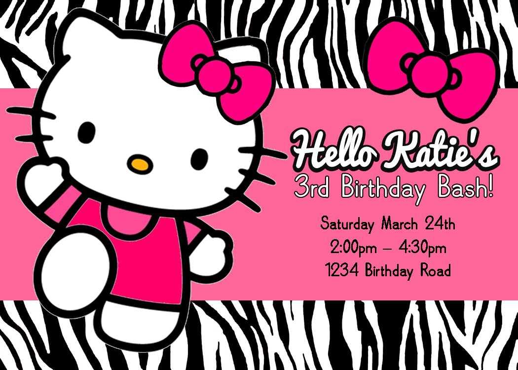 Blank Hello Kitty Birthday Invitations With Regard To Hello Kitty Birthday Card Template Free
