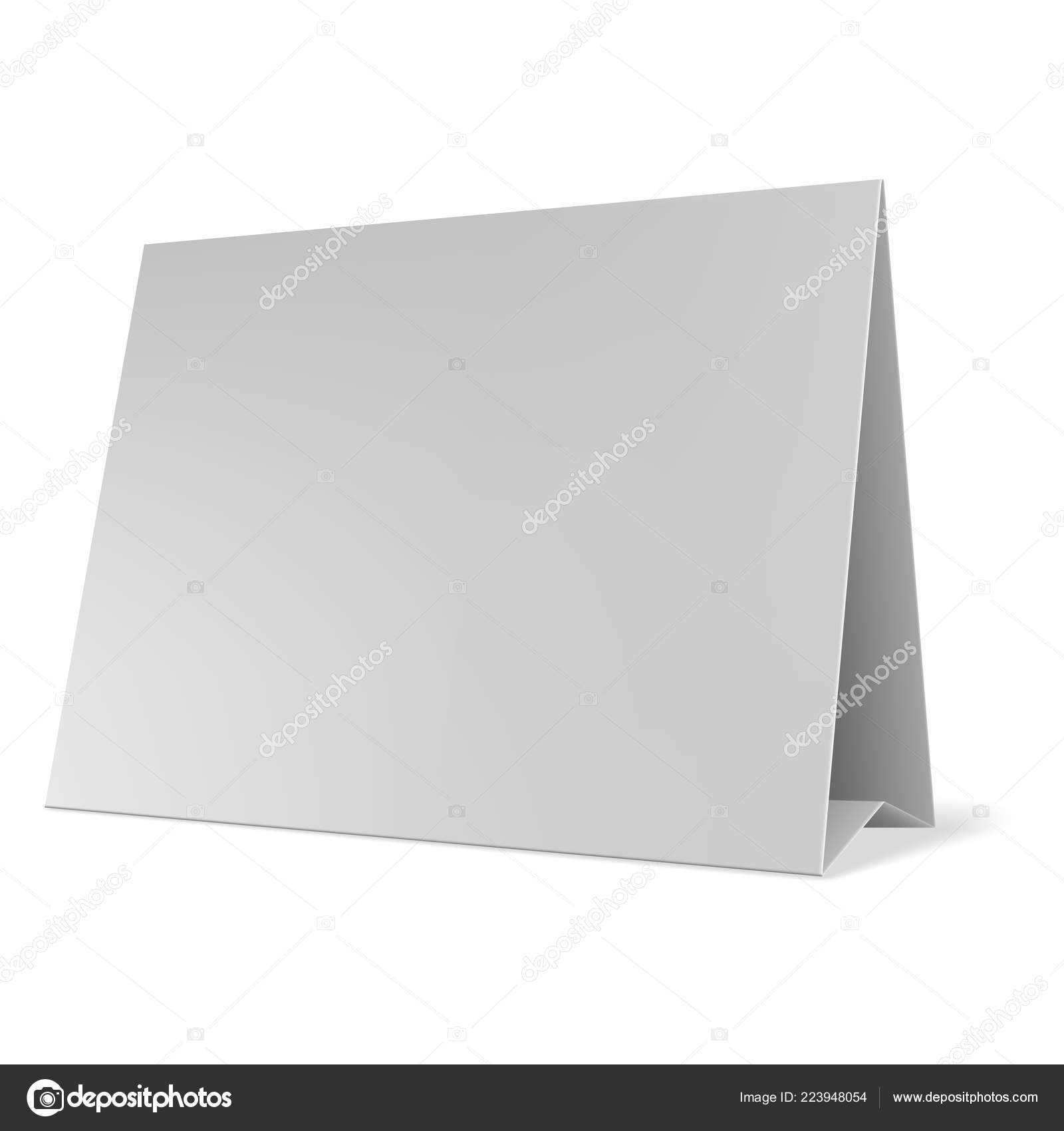 Blank Paper Table Cards Vector. Blank Table Tent Isolated On Throughout Blank Tent Card Template