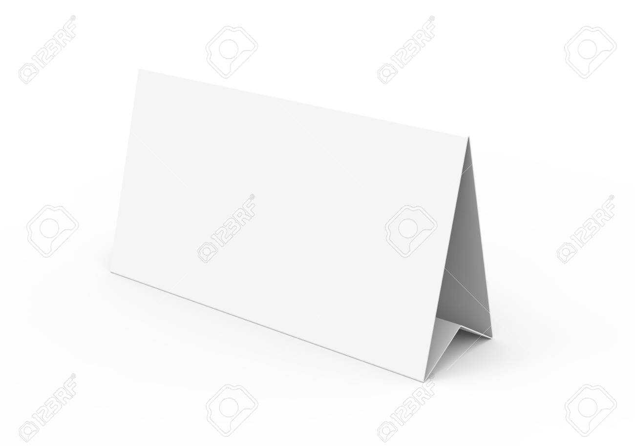 Blank Paper Tent Template, White Tent Card With Empty Space In.. Regarding Blank Tent Card Template