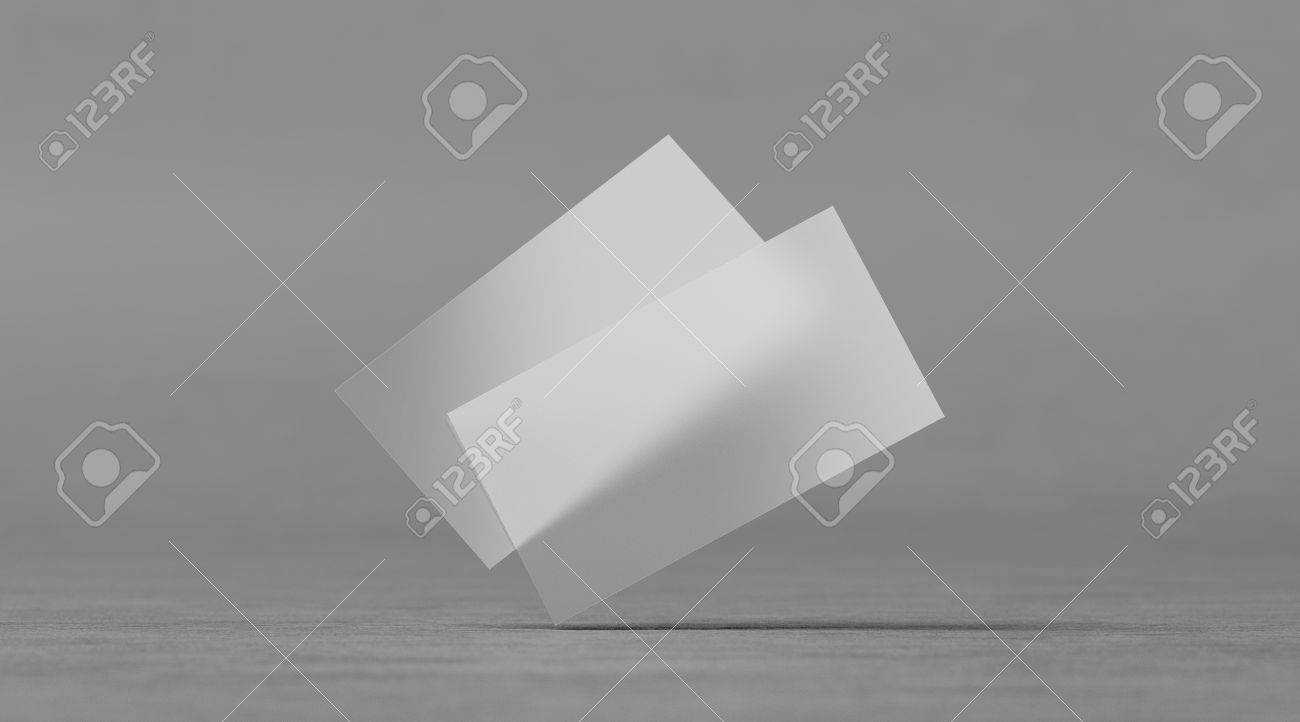 Blank Plastic Transparent Business Cards Mockups, 3D Rendering With Transparent Business Cards Template