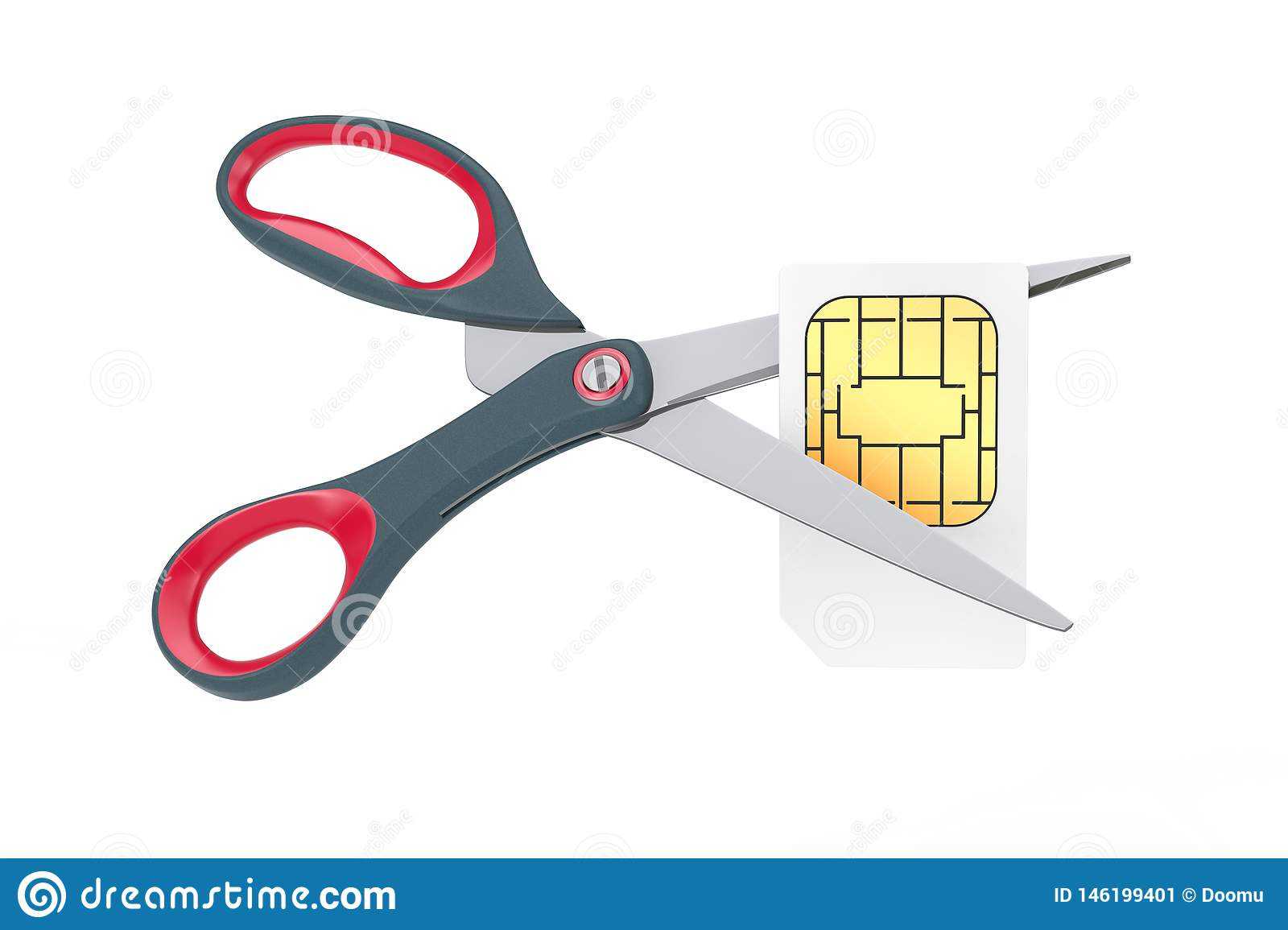 Blank White Sim Card Cut With Scissors. 3D Rendering Stock Intended For Sim Card Cutter Template