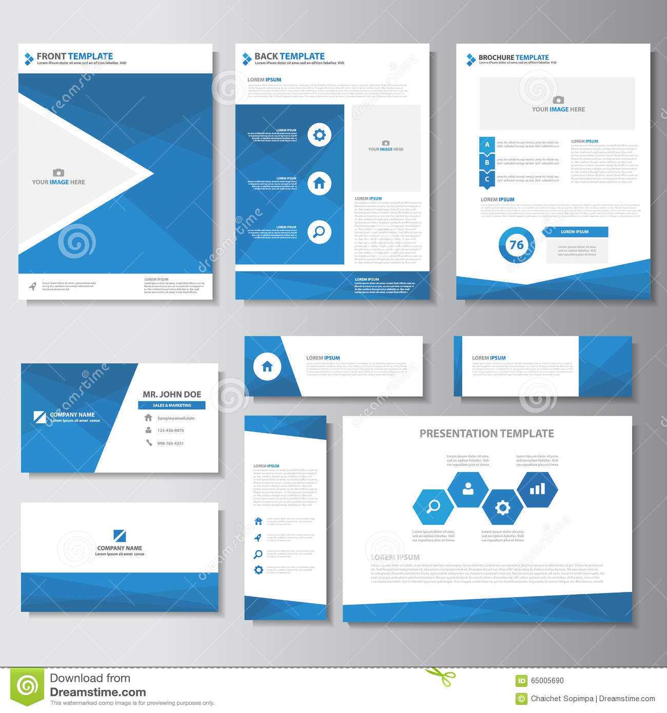 Blue Business Brochure Flyer Leaflet Presentation Card Intended For Advertising Card Template