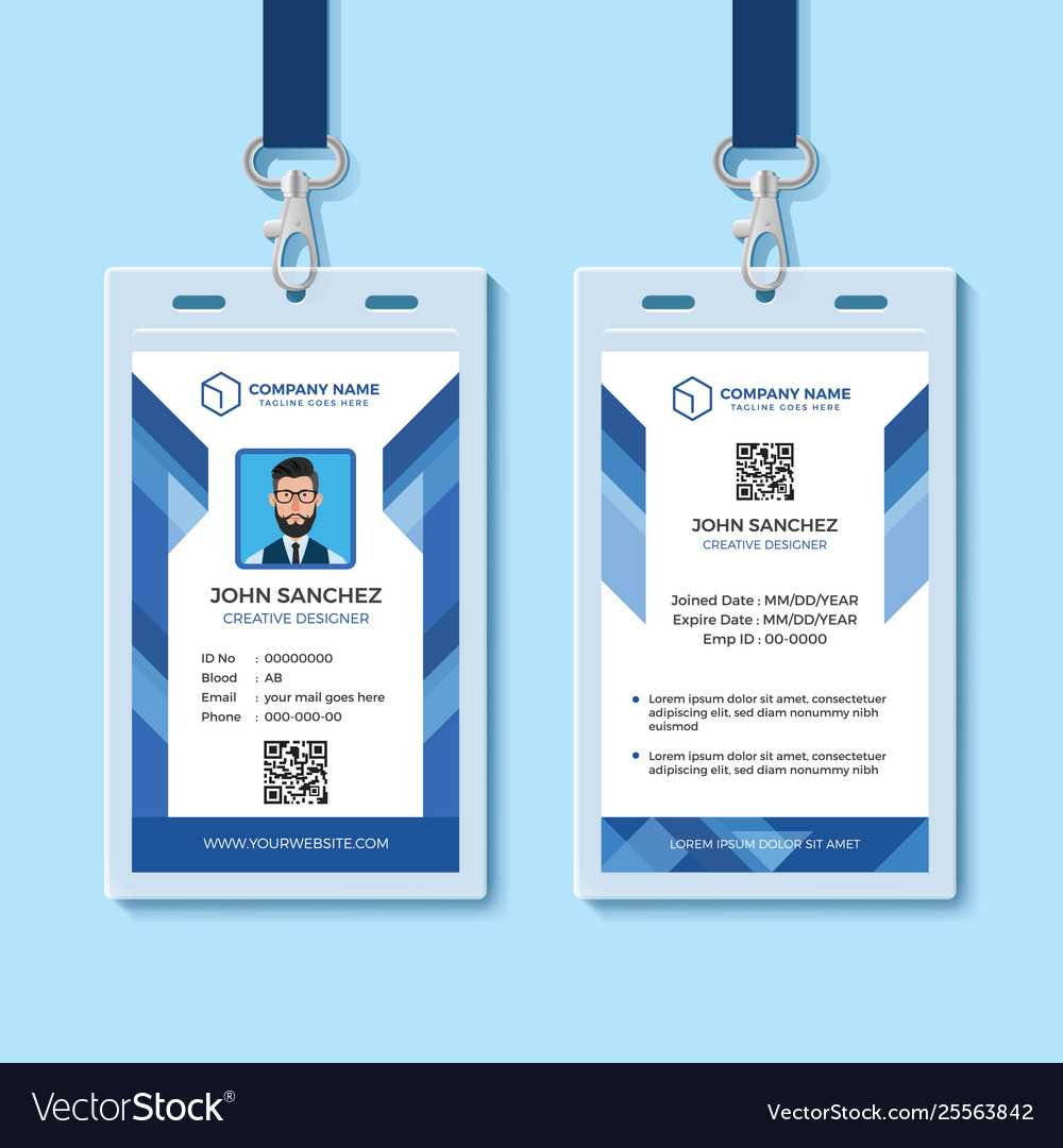 Blue Employee Id Card Design Template Within Company Id Card Design Template