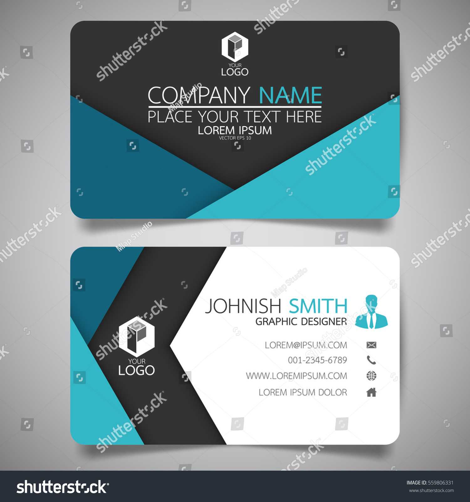 Blue Fold Modern Creative Business Card | Backgrounds Regarding Fold Over Business Card Template