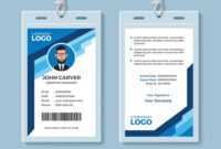 Blue Graphic Employee Id Card Template with regard to Sample Of Id Card Template