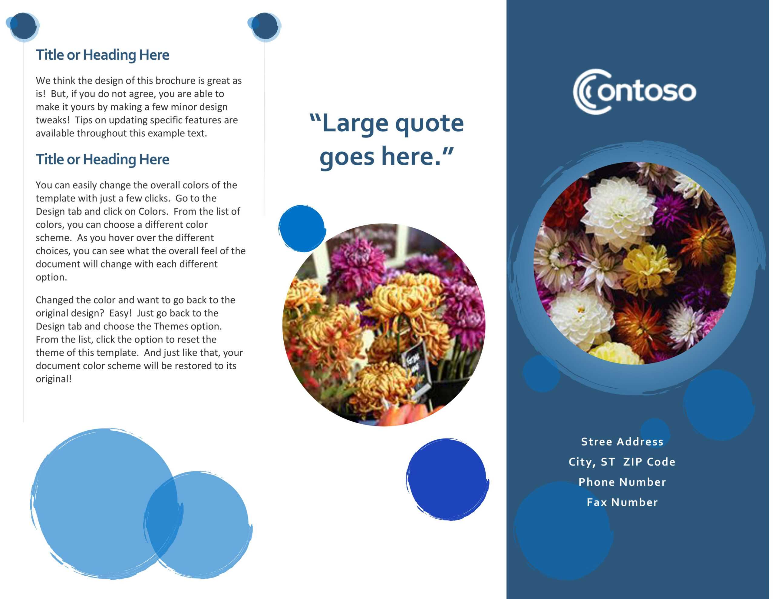 Blue Spheres Brochure Pertaining To Office Word Brochure Template