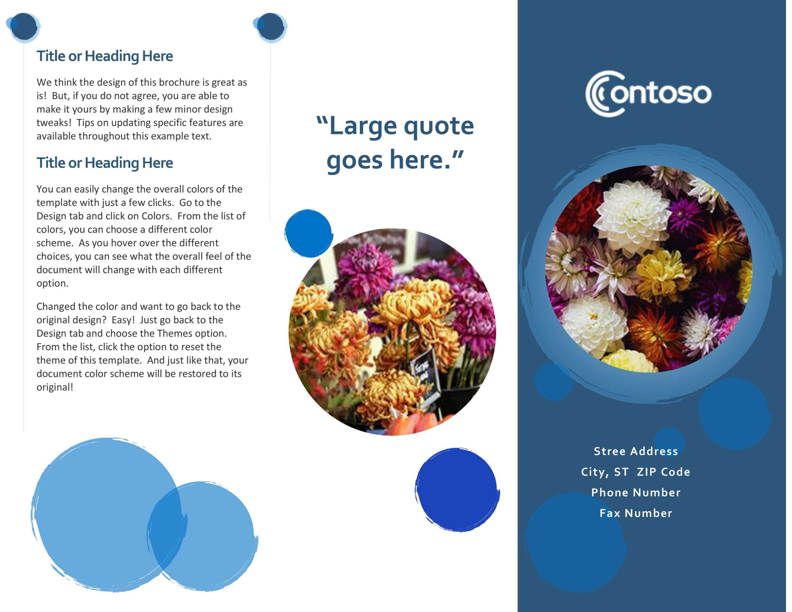 Blue Spheres Brochure Within Free Template For Brochure Microsoft Office
