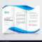 Blue Wavy Business Trifold Brochure Template With Tri Fold Brochure Template Illustrator Free