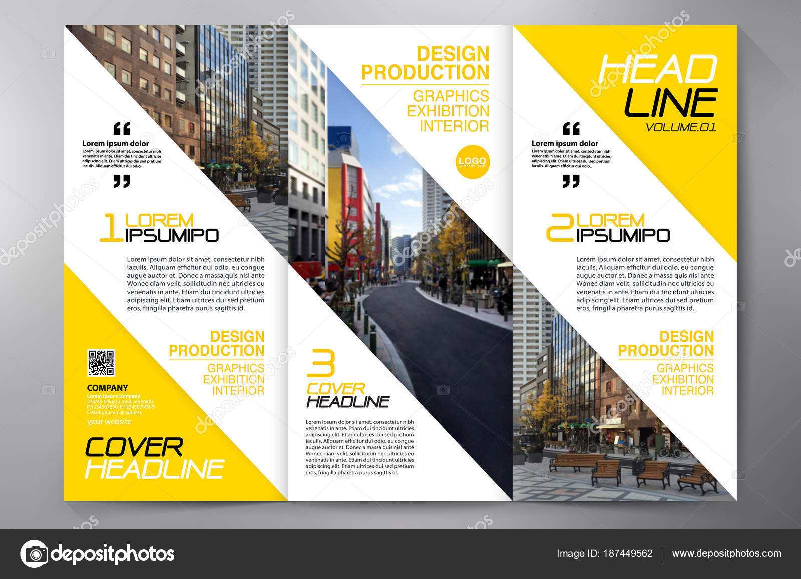 Brochure 3 Fold Flyer Design A4 Template. — Stock Vector For E Brochure Design Templates