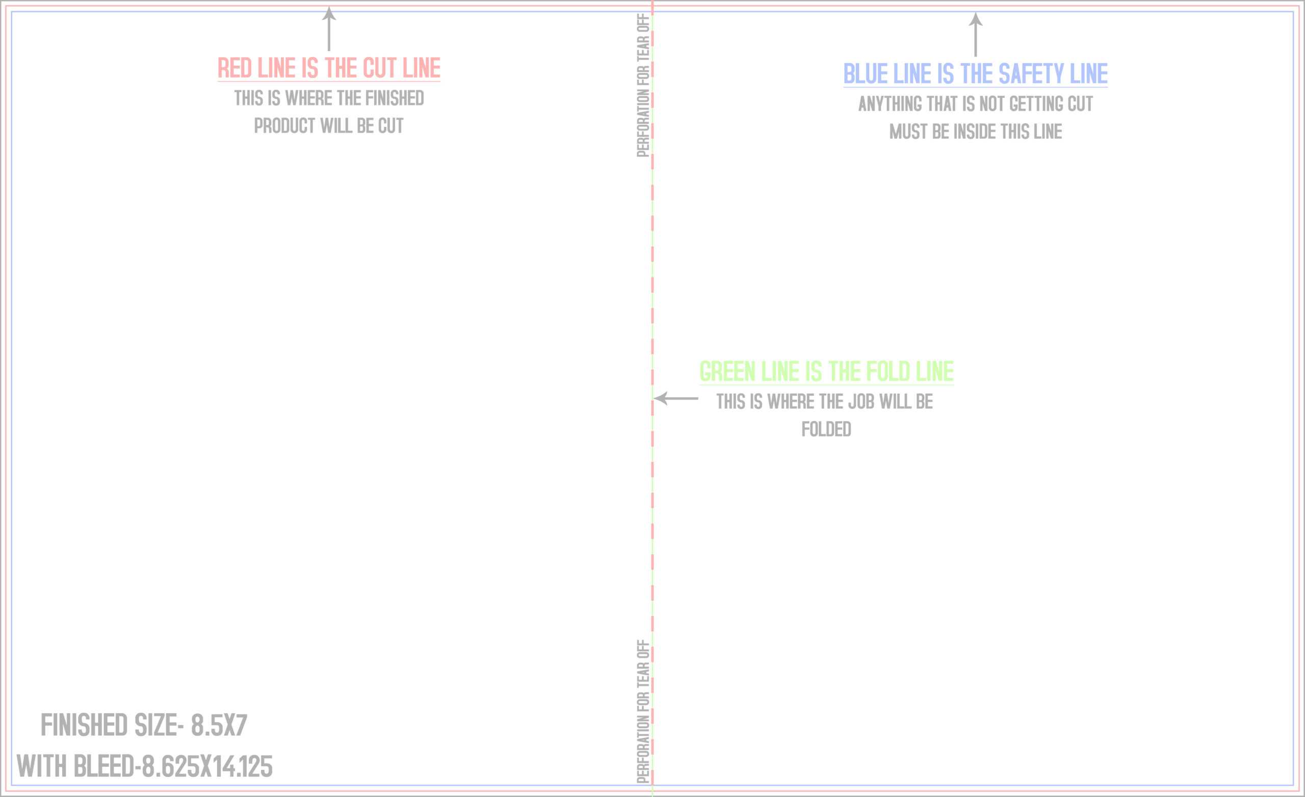Brochure Half Fold & Perf On Fold Templates With Brochure Folding Templates
