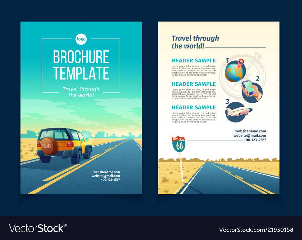 Brochure Template With Tourist Concept With Regard To Travel And Tourism Brochure Templates Free