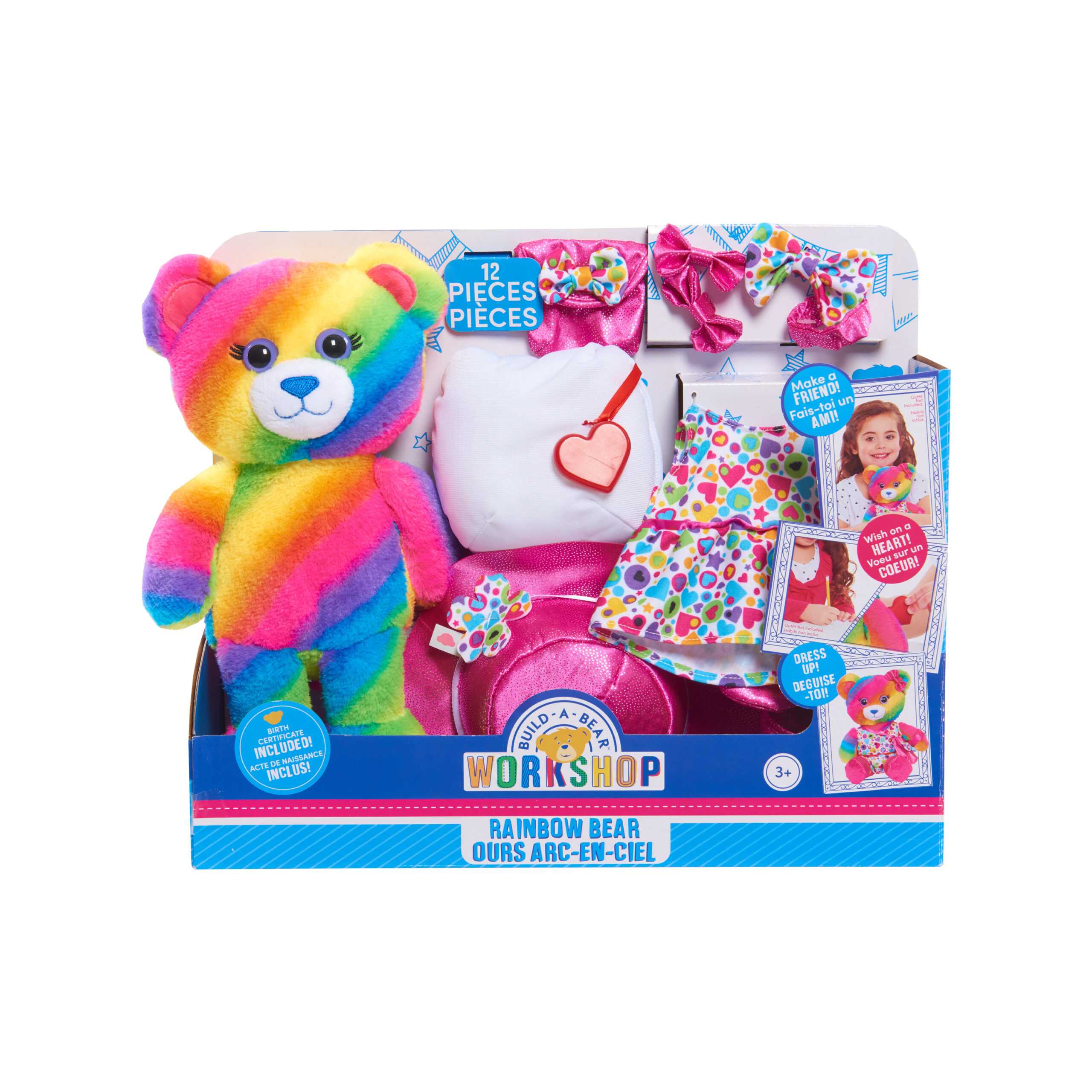 Build A Bear Workshop 10\" Plush – Rainbow Bear – Walmart Within Build A Bear Birth Certificate Template