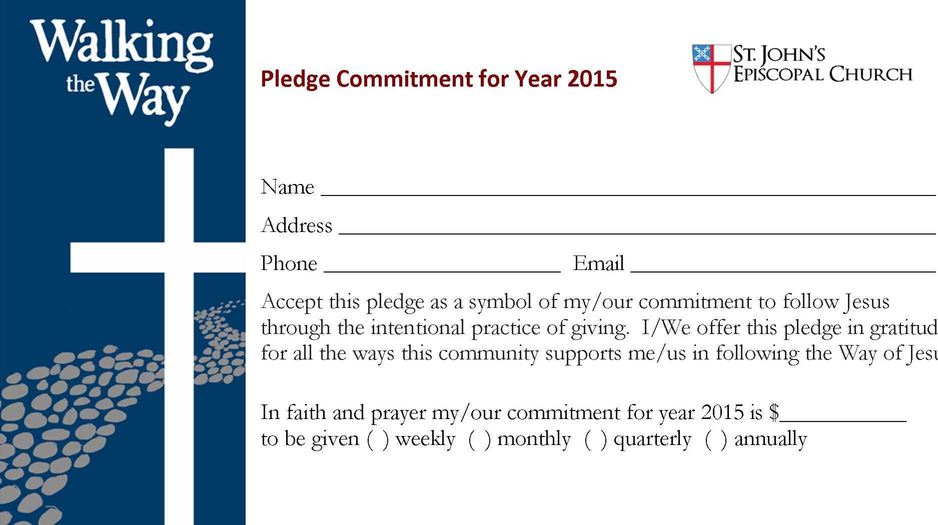 Building Fund Pledge Cards Pertaining To Pledge Card Template For Church