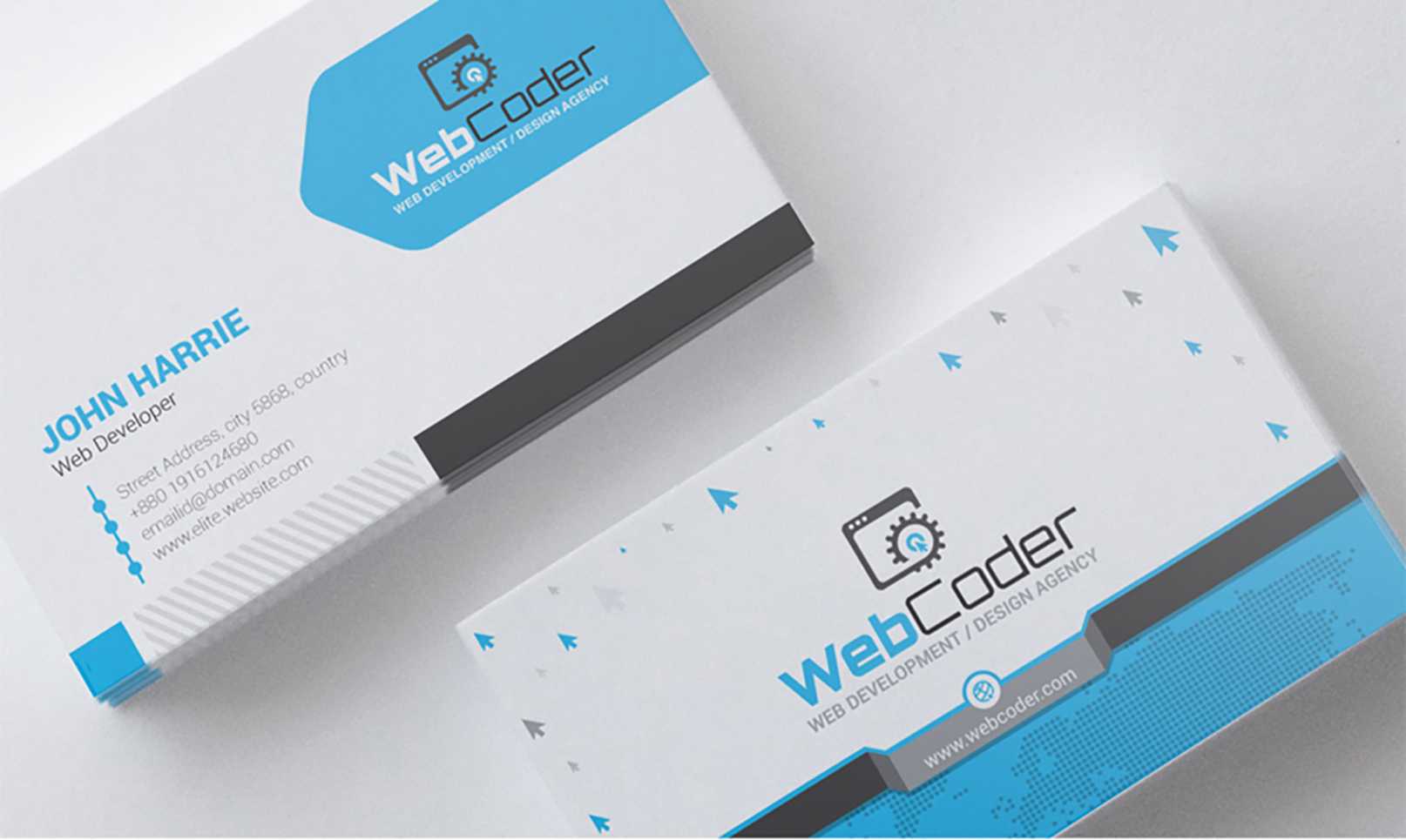 Business Card Design For Web Design And Developer Psd Template In Web Design Business Cards Templates