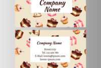 Business Card Design Template With Tasty Cakes with Cake Business Cards Templates Free