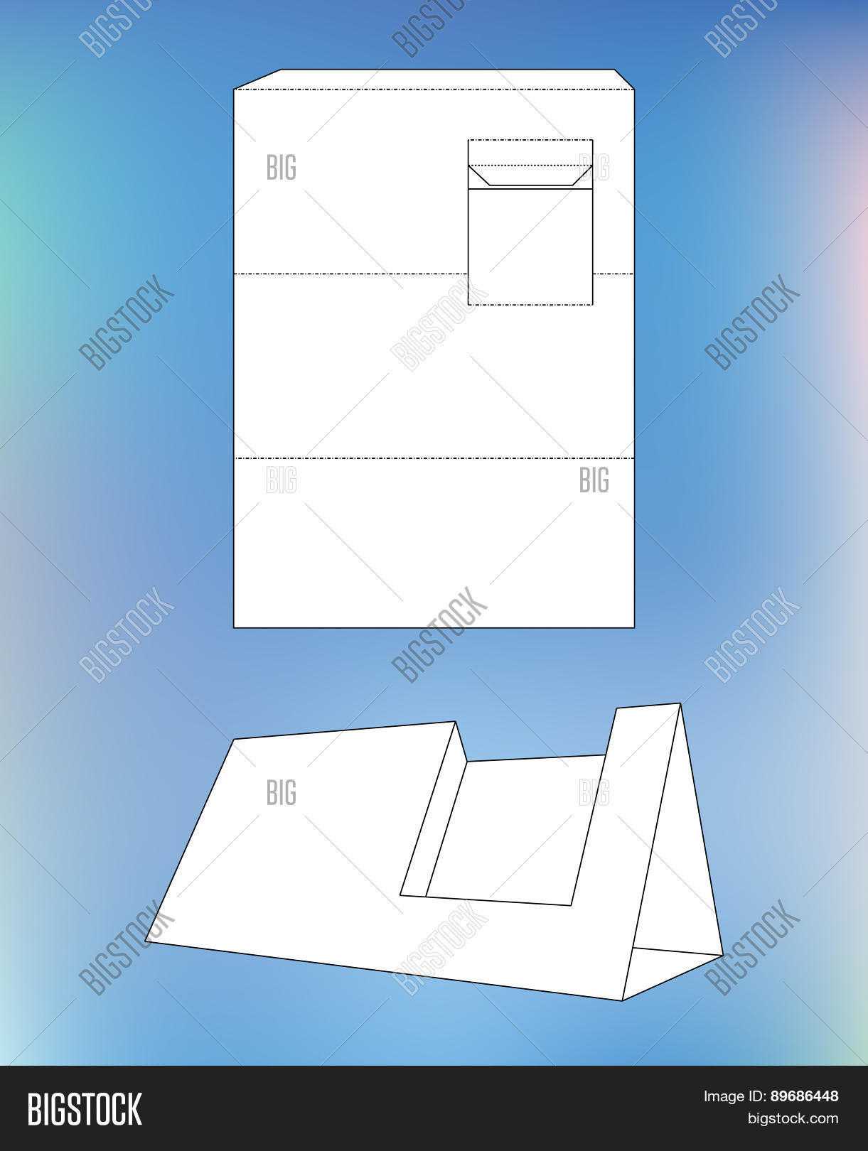 Business Card Display Vector & Photo (Free Trial) | Bigstock Throughout Card Stand Template