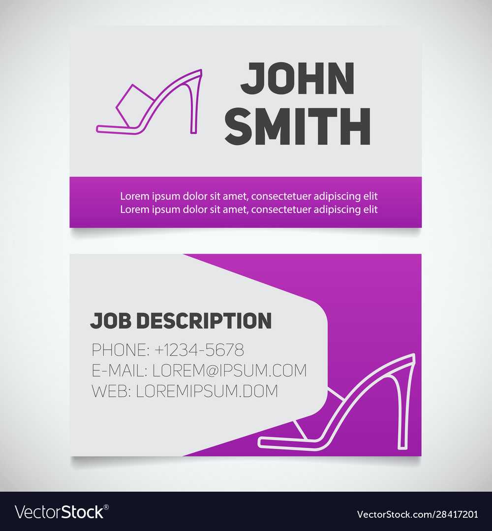 Business Card Print Template With High Heel Shoe In High Heel Template For Cards
