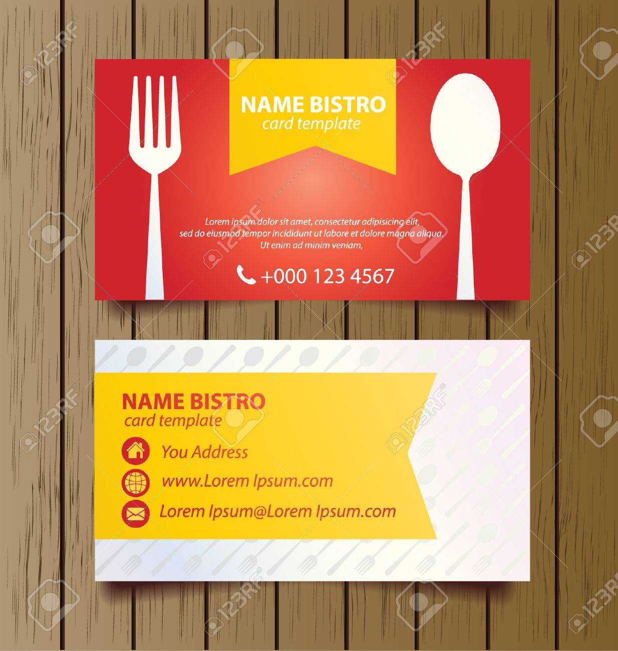 Business Card Template For Restaurant Business Vector In Restaurant Business Cards Templates Free