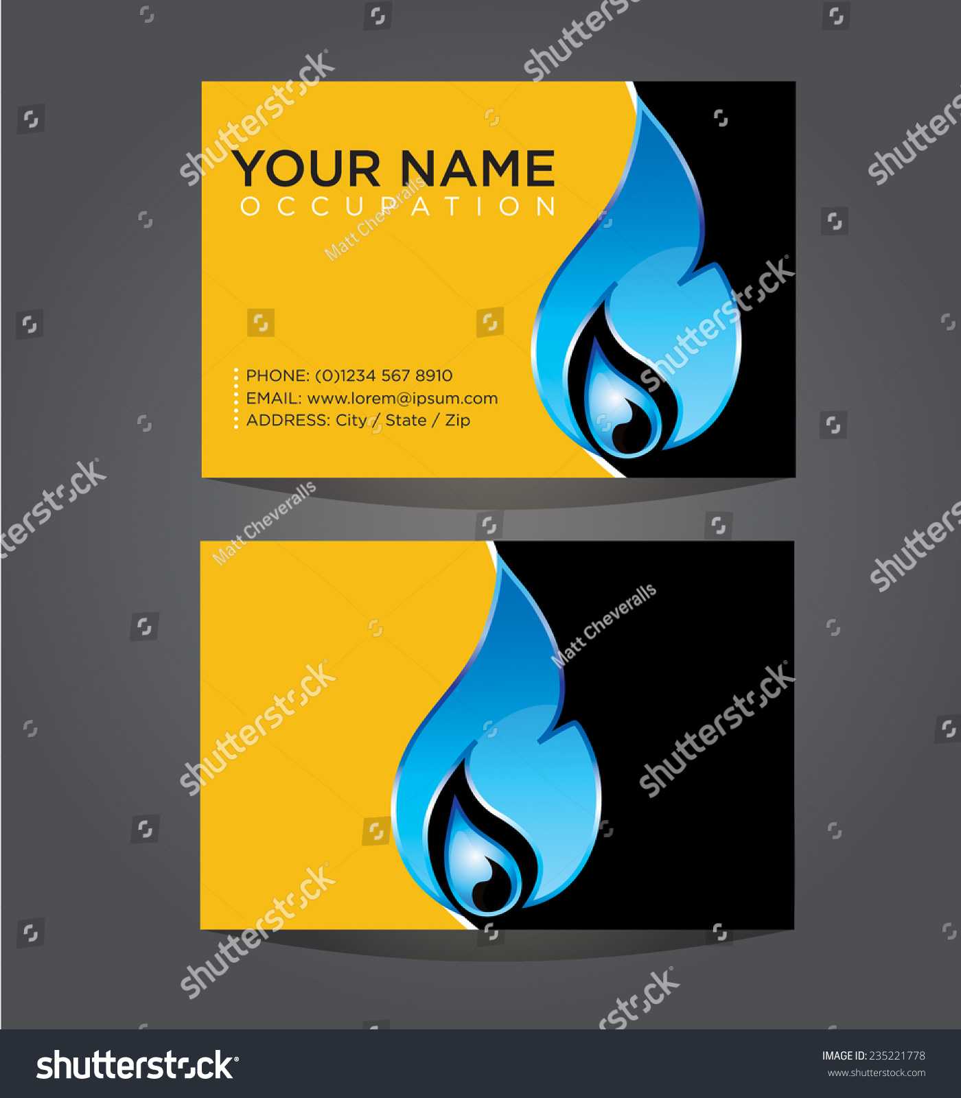 Business Card Template Plumbing Heating Air Stock Vector Intended For Hvac Business Card Template