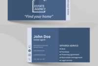 Business Card Template Real Estate Agency Design throughout Real Estate Agent Business Card Template