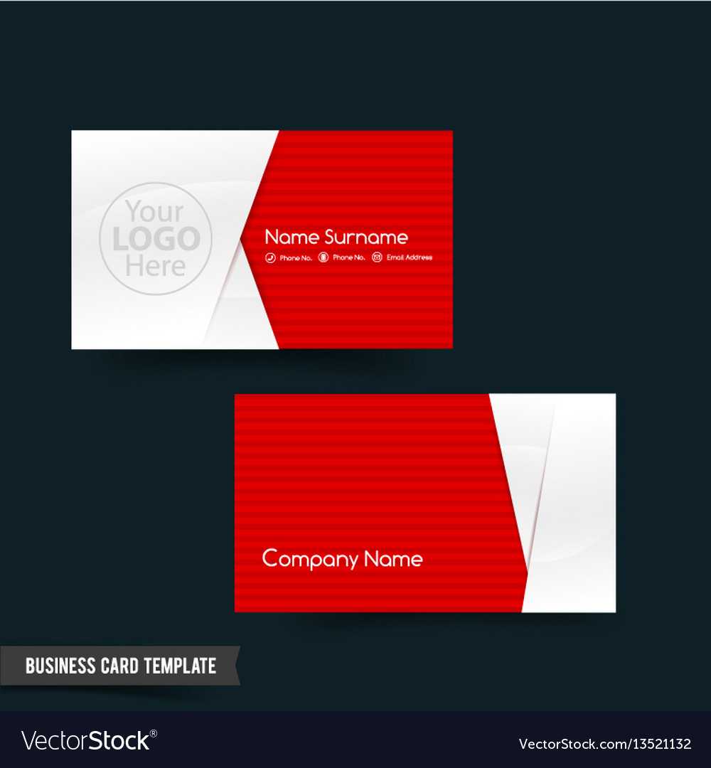 Business Card Template Set 64 Red And White Basic Intended For Call Card Templates