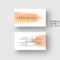 Business Card Template With Orange Watercolor * Eu & Us Size * Photoshop With Regard To Business Card Template Size Photoshop