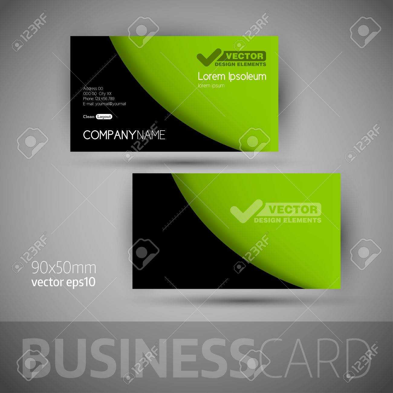 Business Card Template With Sample Texts. Elegant Vector Design.. Throughout Calling Card Free Template