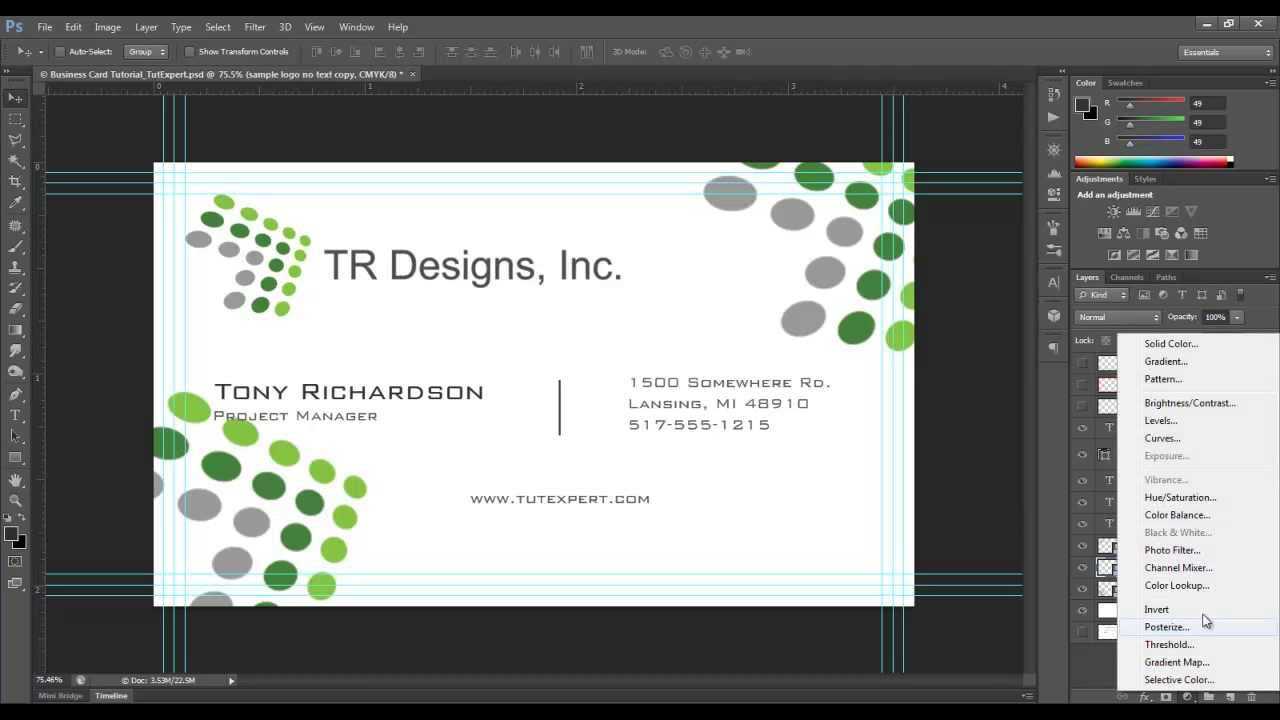 Business Card Tutorial – Create Your Own – Photoshop Regarding Create Business Card Template Photoshop