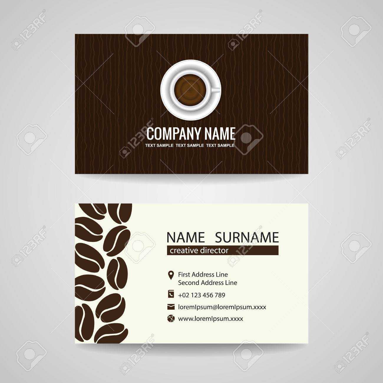 Business Card Vector Graphic Design Coffee Cup And Coffee Beans With Regard To Coffee Business Card Template Free