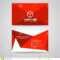 Business Card Vector Graphic Design , Red Triangle Fold And Within Fold Over Business Card Template