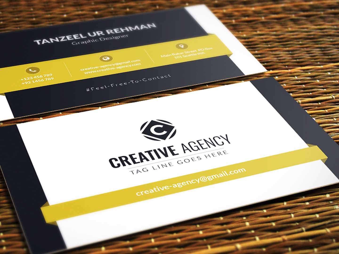 Business Cards Template – Free Downloadtanzeel Ur Rehman Regarding Visiting Card Template Psd Free Download