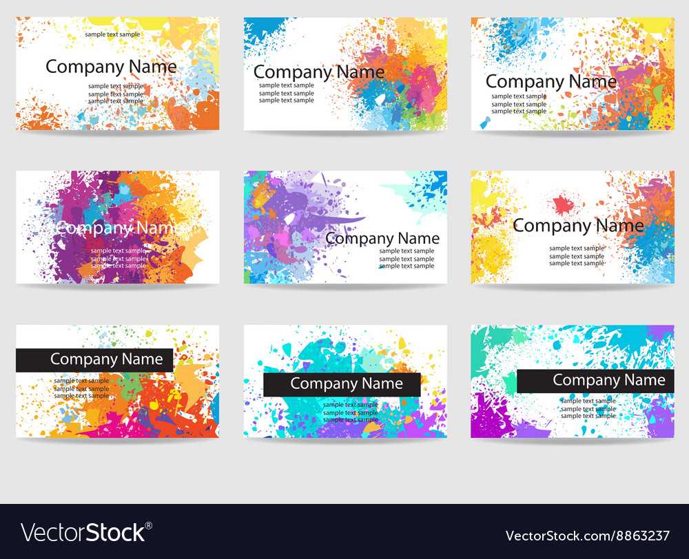 Business Cards Templates Made Of Paint Stains In Advertising Cards Templates