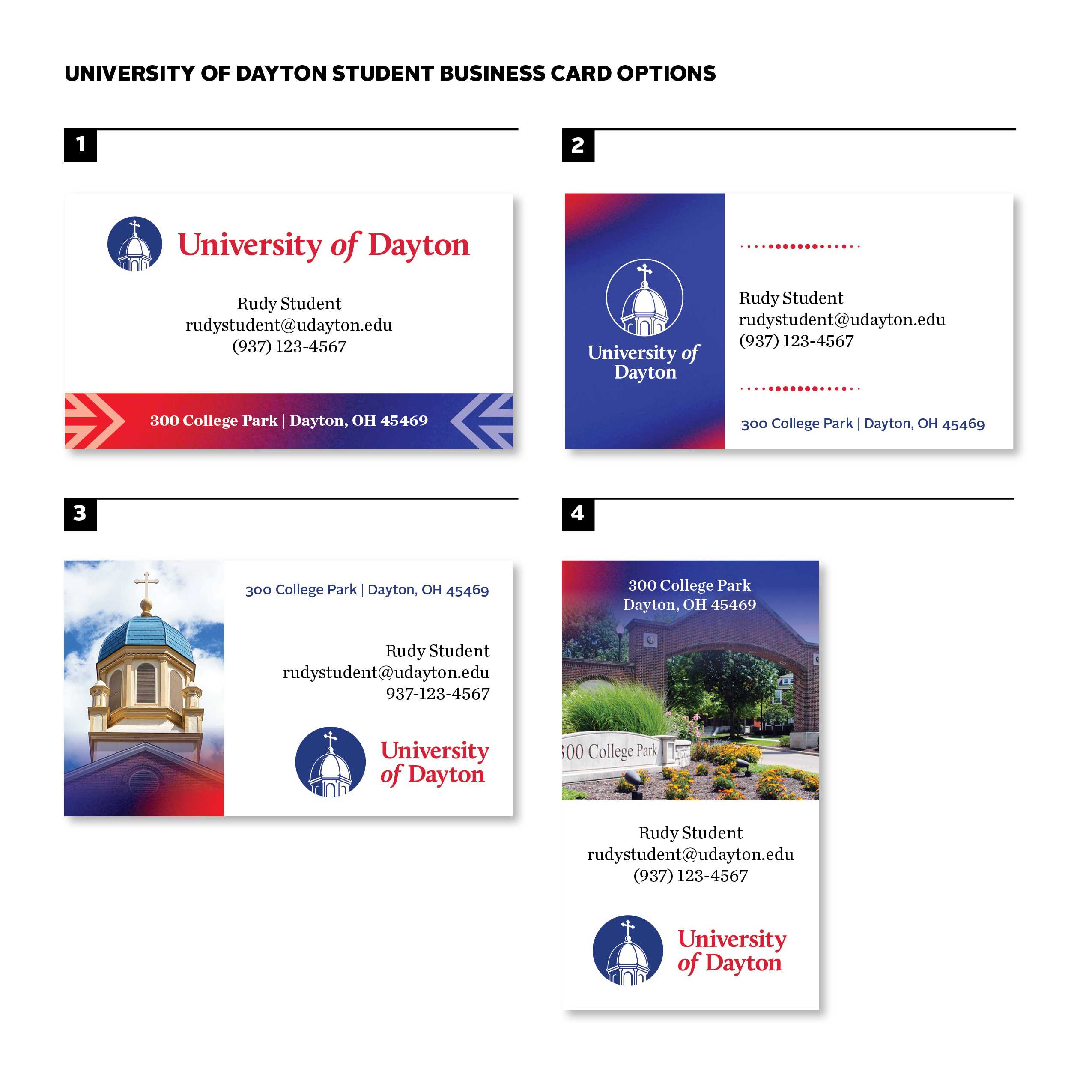 Business Cards : University Of Dayton, Ohio With Graduate Student Business Cards Template