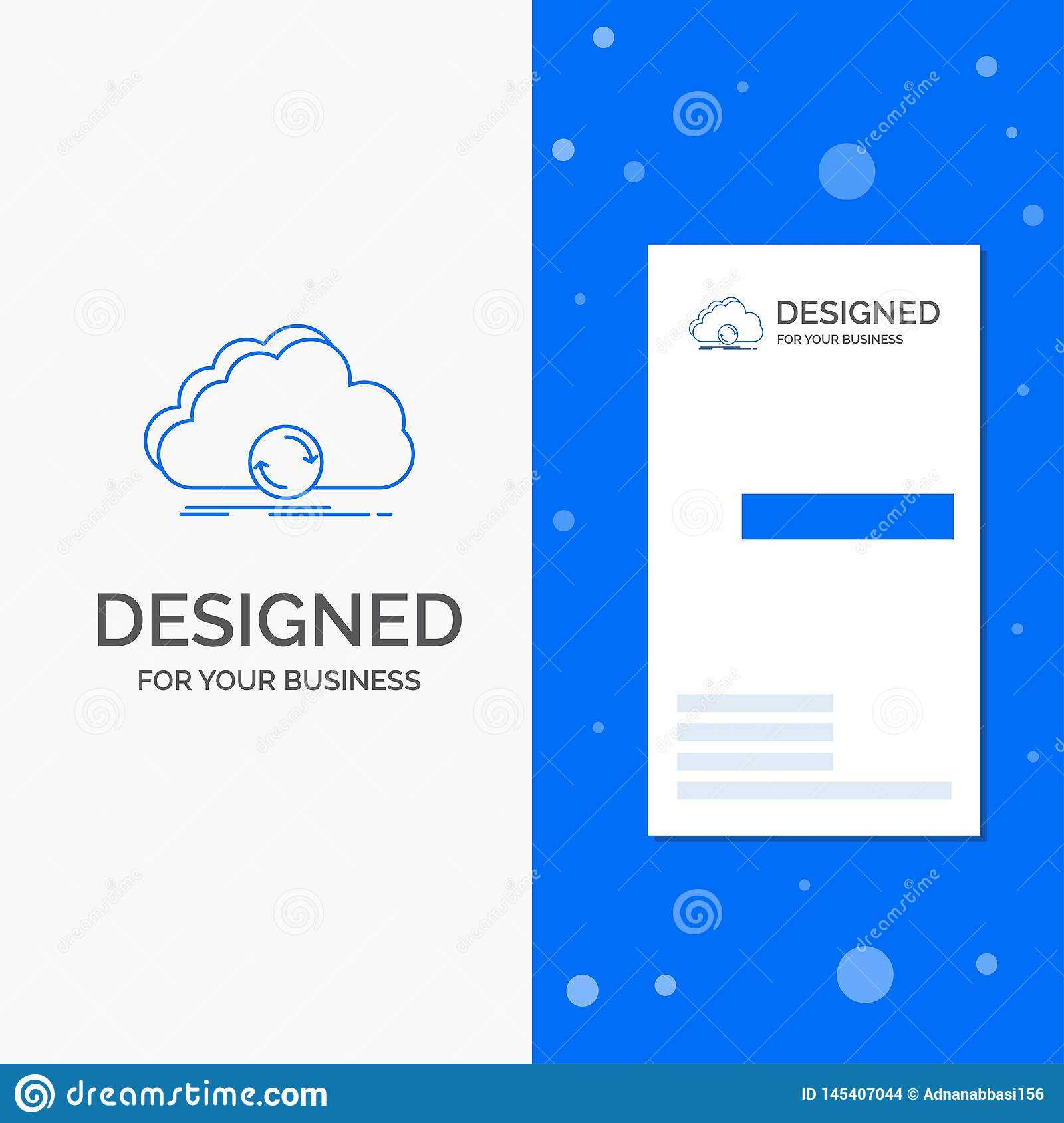 Business Logo For Cloud, Syncing, Sync, Data Within Networking Card Template