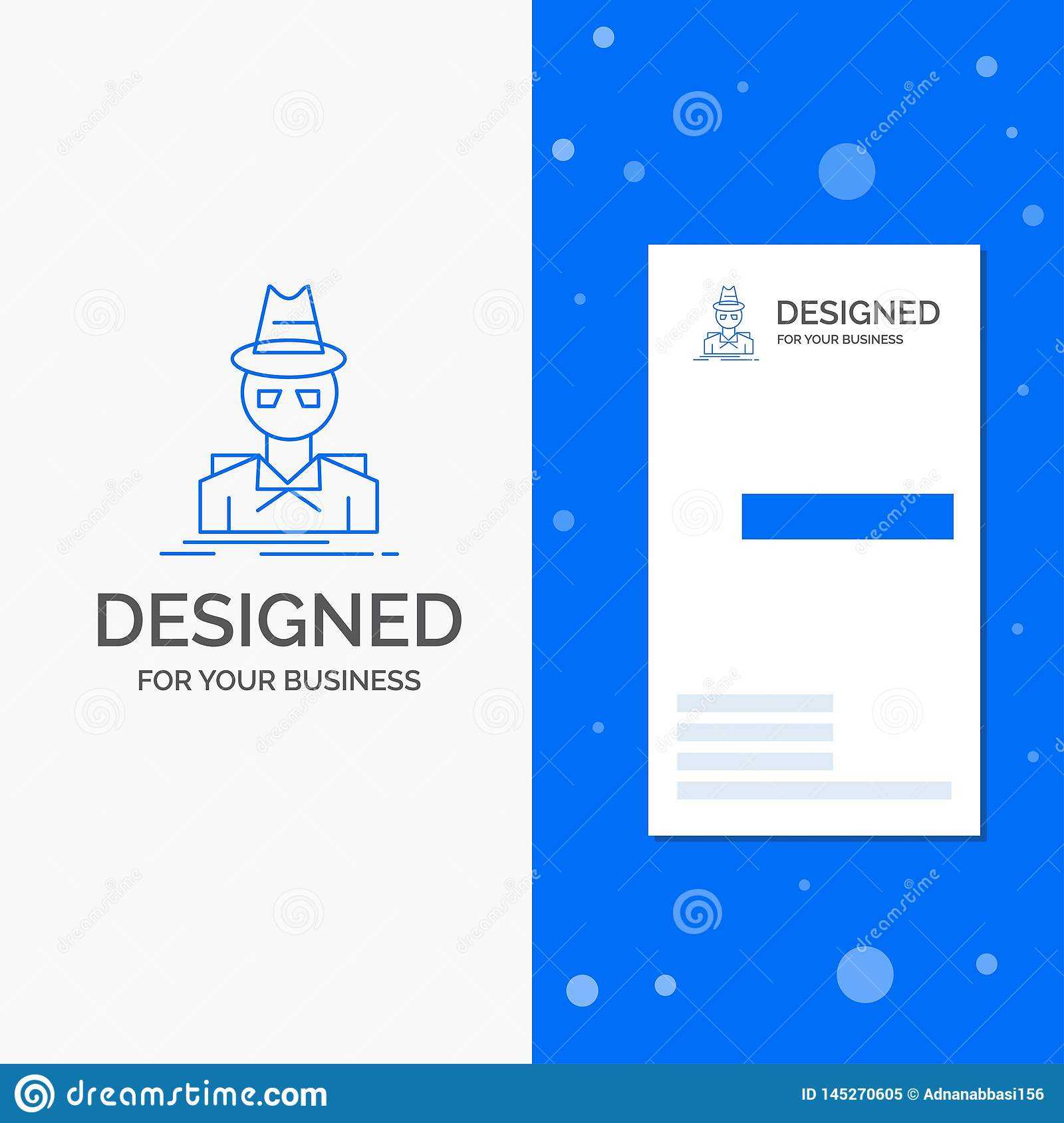 Business Logo For Detective, Hacker, Incognito, Spy, Thief With Spy Id Card Template