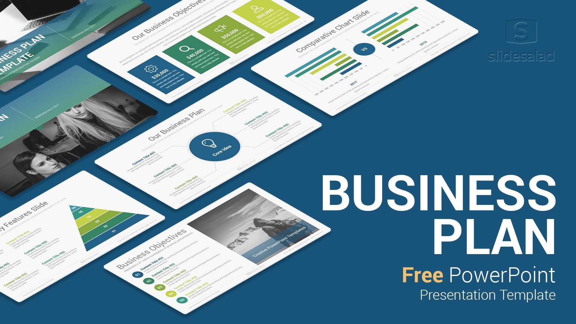 Business Plan Free Powerpoint Presentation Template – Slidesalad Within Business Card Template Powerpoint Free