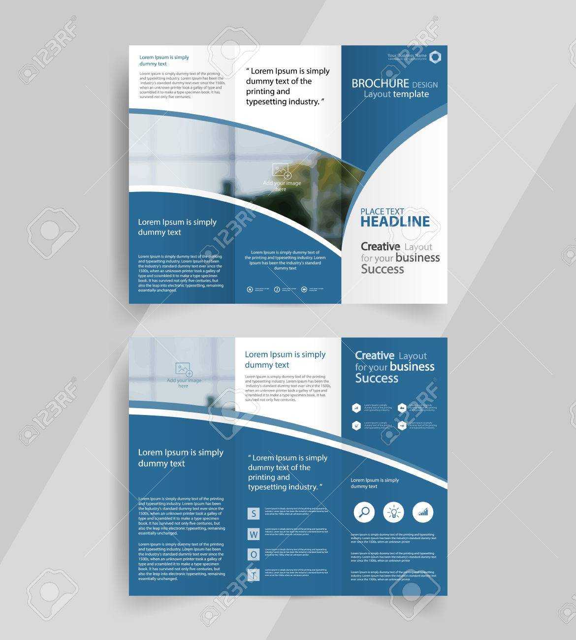 Business Tri Fold Brochure Layout Design ,vector A4 Brochure.. With 3 Fold Brochure Template Free Download