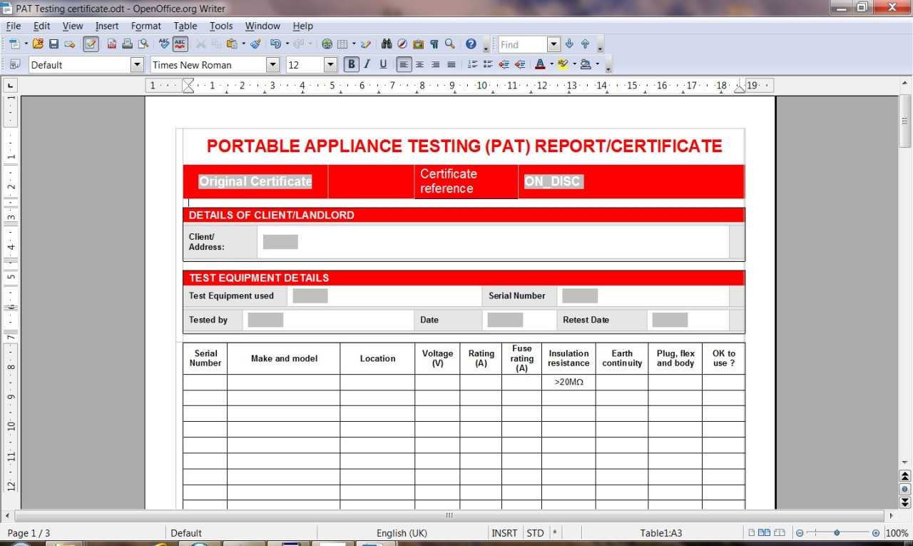 C5D Pat Test Template | Wiring Resources Pertaining To Electrical Installation Test Certificate Template