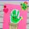 Cactus Handprint Valentines Day Craft And Free Template "hug Within Recollections Card Template