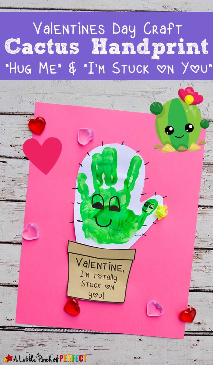 Cactus Handprint Valentines Day Craft And Free Template "hug Within Recollections Card Template