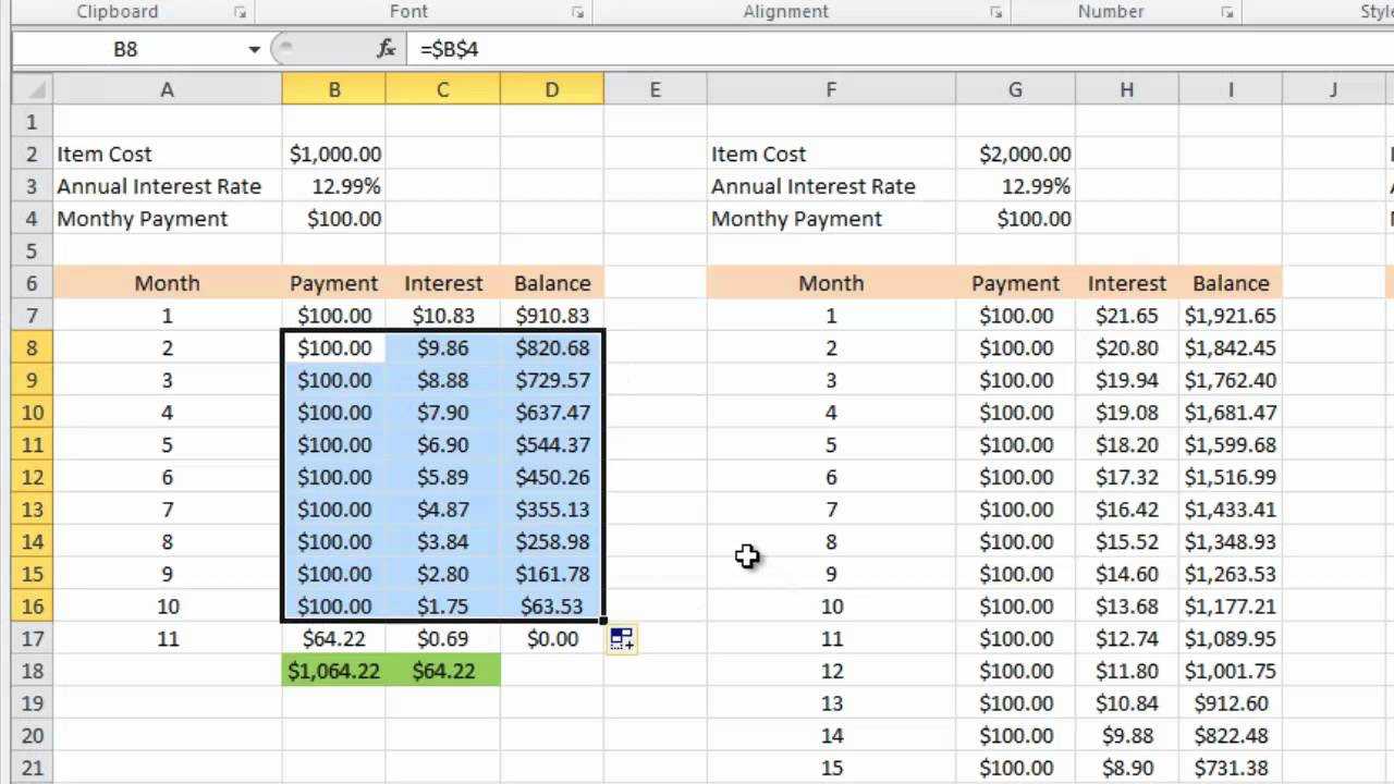 Calculating Credit Card Payments In Excel 2010 For Credit Card Interest Calculator Excel Template