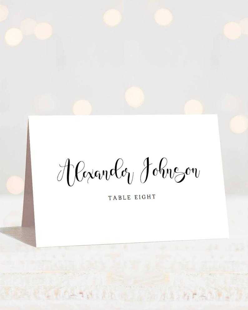 Calligraphy Wedding Place Cards Template Modern Wedding Name Cards Black  And White Wedding Table Cards Wedding Seating Cards Reception Cards Regarding Table Name Card Template