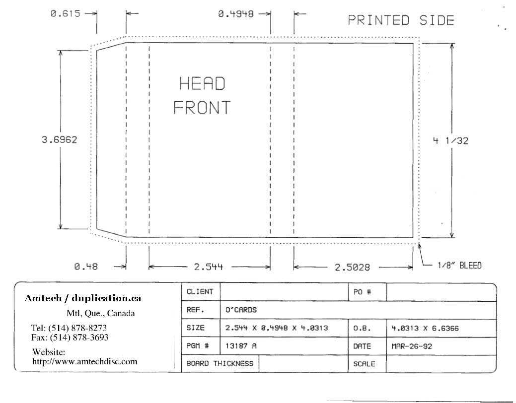 Cassette Insert Print Specs With Cassette J Card Template